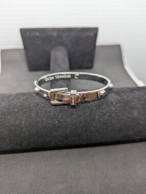 MICHAEL KORS Silver Studded Stainless Steel Belt Buckle Bracelet